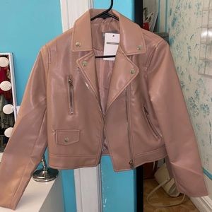 Petite faux leather jacket